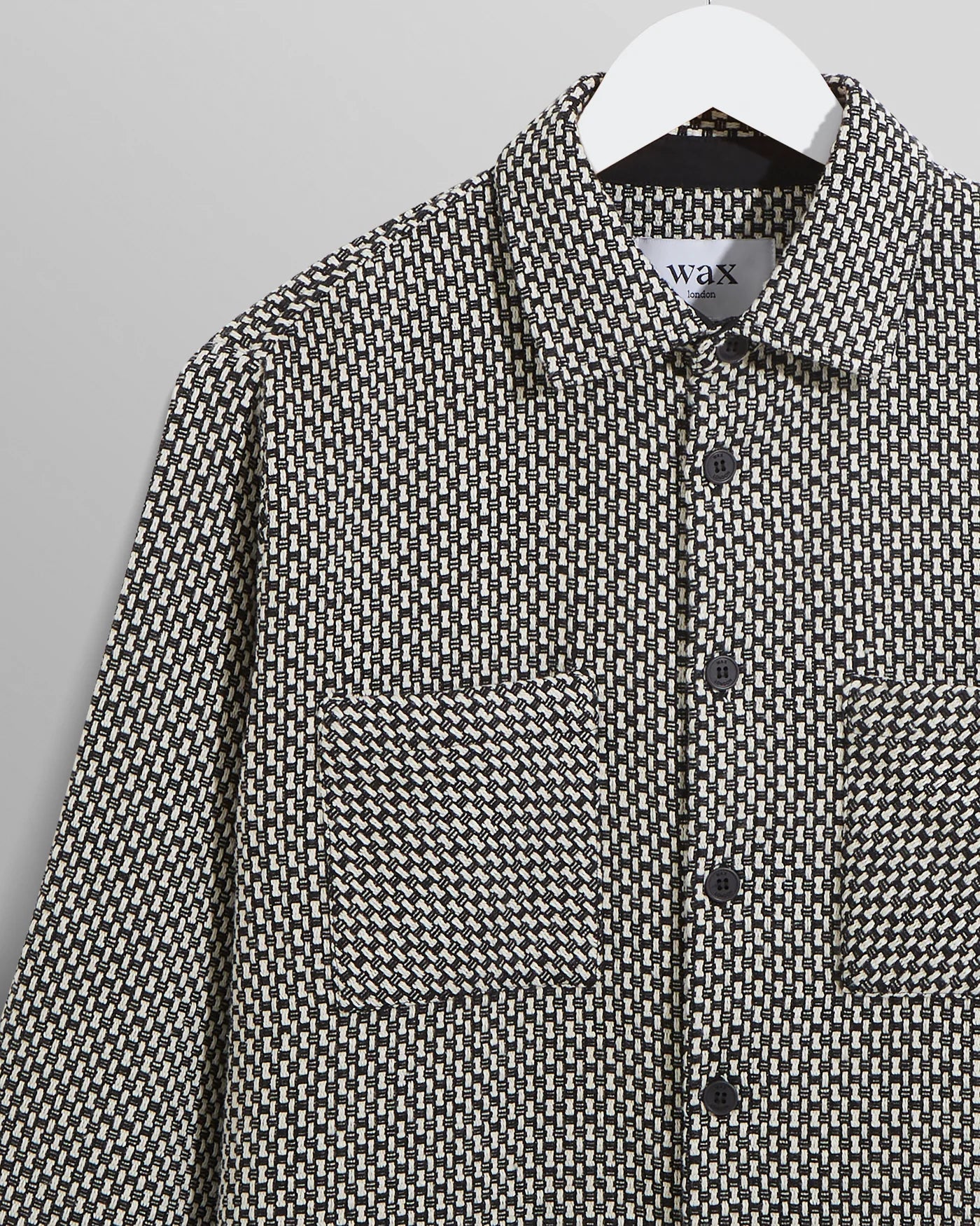 WAX LONDON CLOTHING Whiting Overshirt - Black/Ecru Stepney
