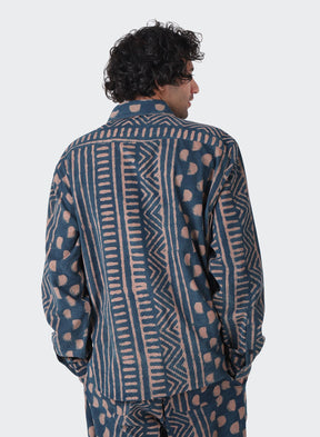 KARDO DESIGN Luis Block Printed Cord Long Sleeve Shirt
