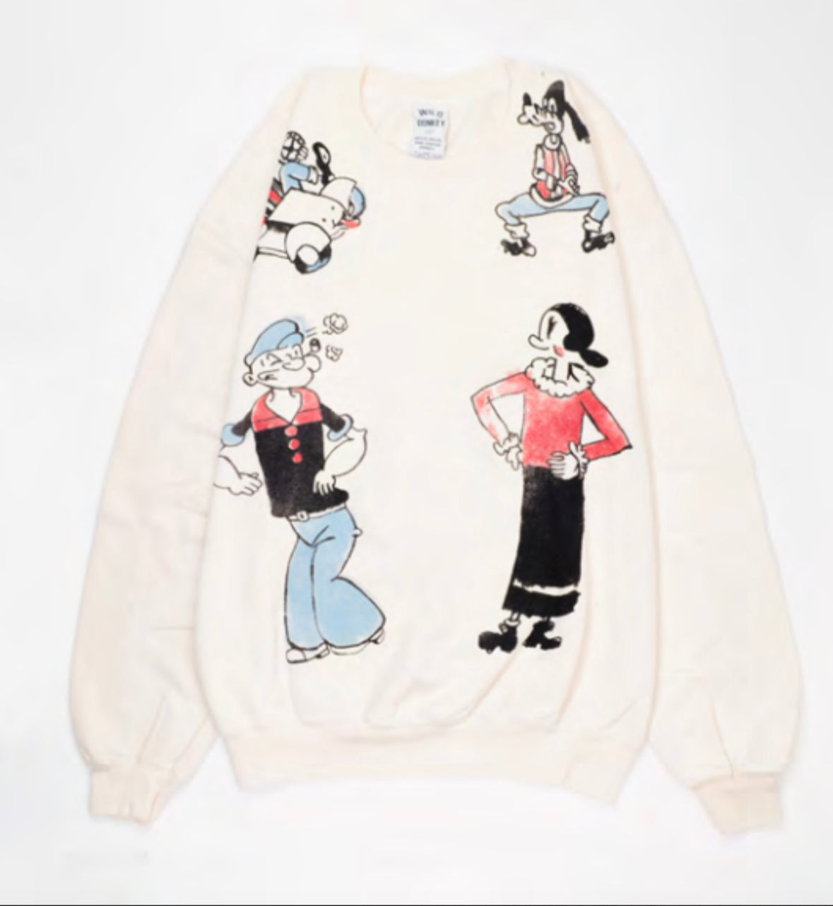 Popeye and Olive Crew Sweatshirt - WILD DONKEY CO