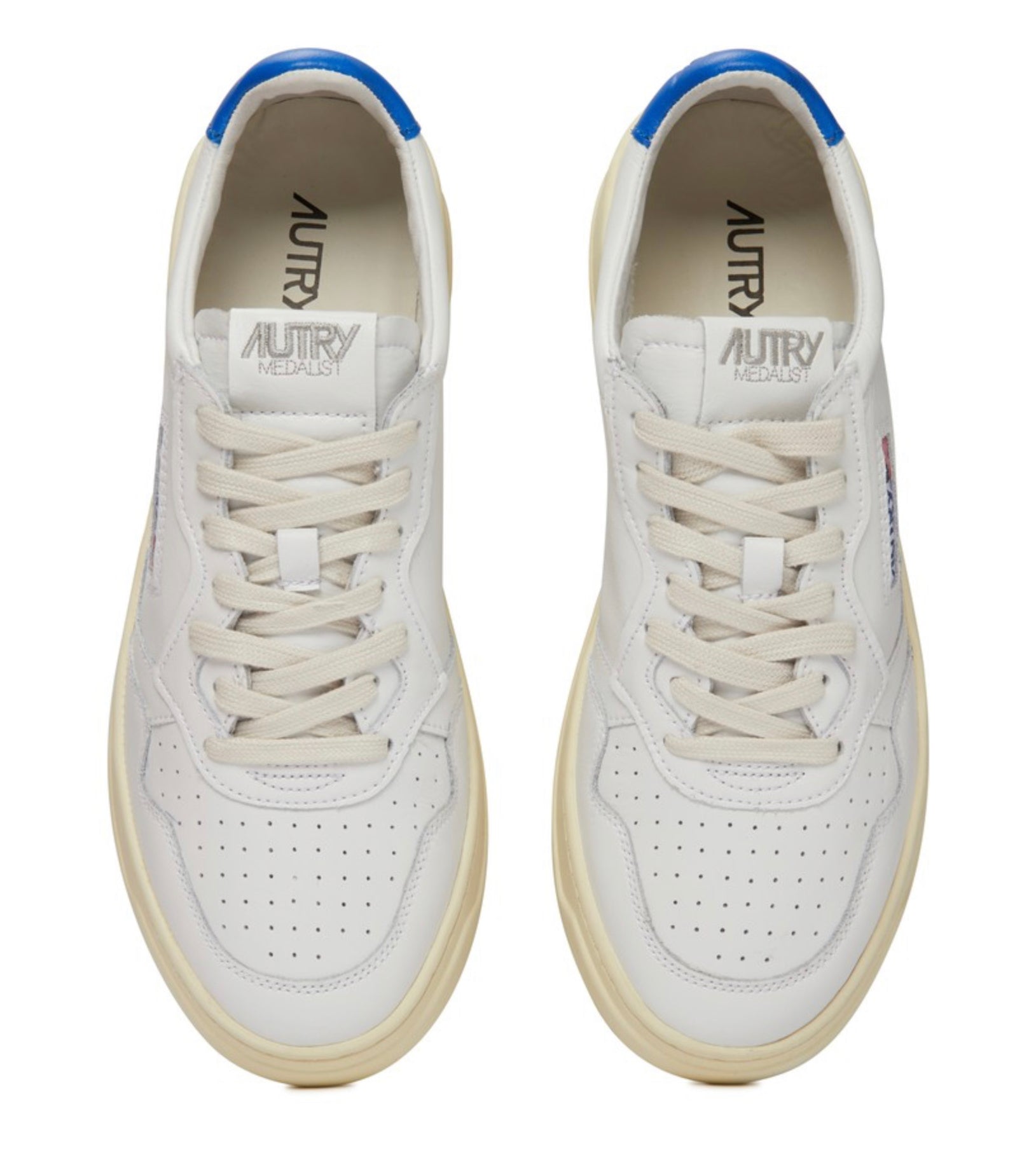 Autry Action Shoes Low Man Leather - White & P Blue (Excluded from discount) , Trainers, Autry, Working Title