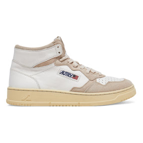 Autry Action Shoes Mens Goat / Suede White Mid White
