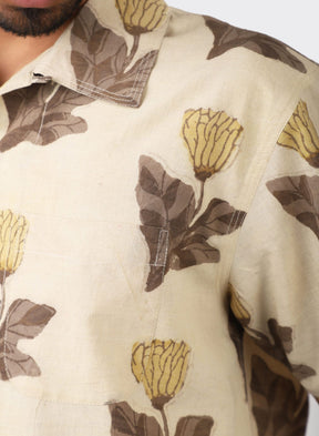 Kardo Design Flower Chintan Boxy Fit Open Collar Shirt